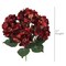 4-Pack: Burgundy Hydrangea Bush with 7 Silk Flowers , Floral Home by Artificial Flowers